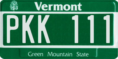 VT license plate PKK111