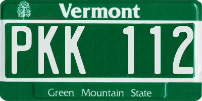 VT license plate PKK112