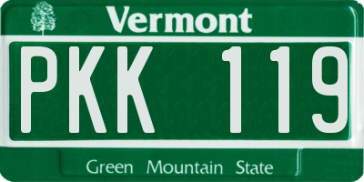 VT license plate PKK119