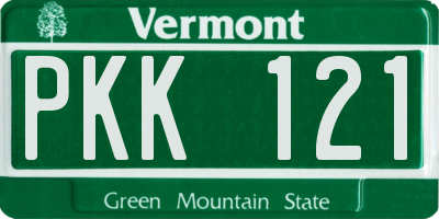 VT license plate PKK121