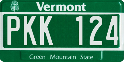 VT license plate PKK124