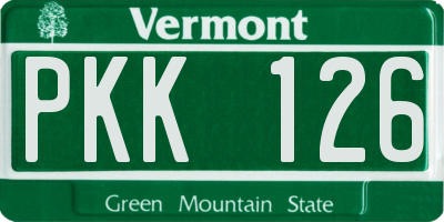 VT license plate PKK126