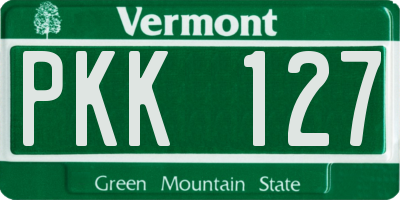 VT license plate PKK127