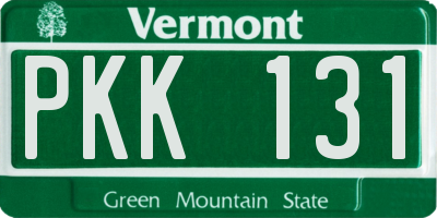VT license plate PKK131