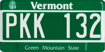 VT license plate PKK132