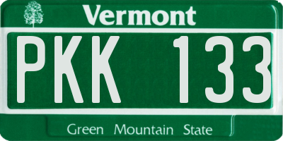 VT license plate PKK133