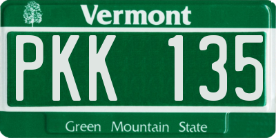 VT license plate PKK135