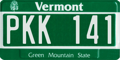VT license plate PKK141