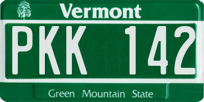 VT license plate PKK142