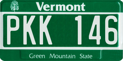 VT license plate PKK146