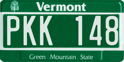 VT license plate PKK148