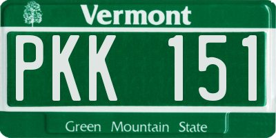 VT license plate PKK151