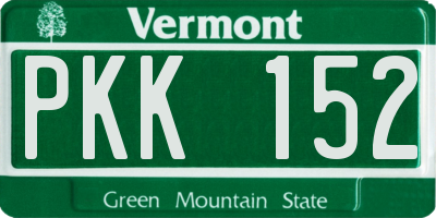 VT license plate PKK152