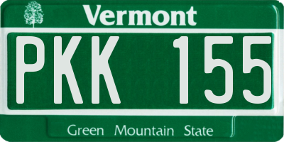 VT license plate PKK155