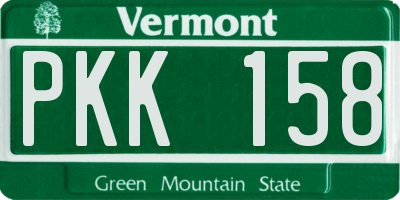 VT license plate PKK158