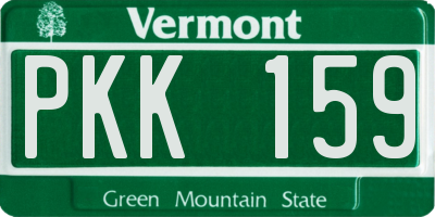 VT license plate PKK159