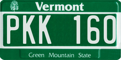 VT license plate PKK160