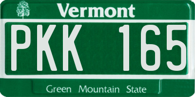 VT license plate PKK165