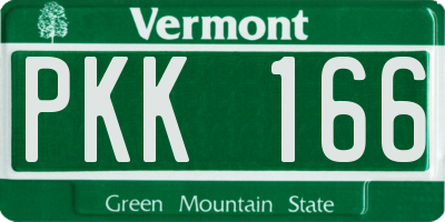 VT license plate PKK166