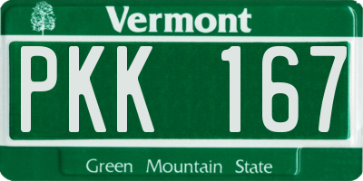 VT license plate PKK167