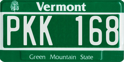VT license plate PKK168
