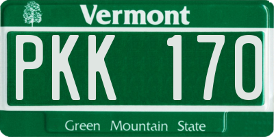 VT license plate PKK170