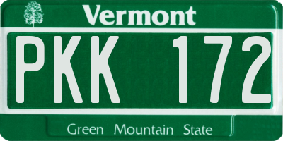 VT license plate PKK172