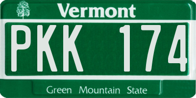VT license plate PKK174