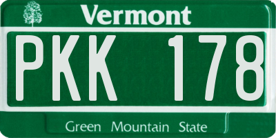 VT license plate PKK178