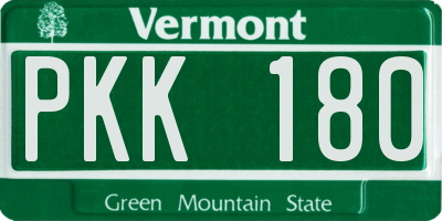 VT license plate PKK180