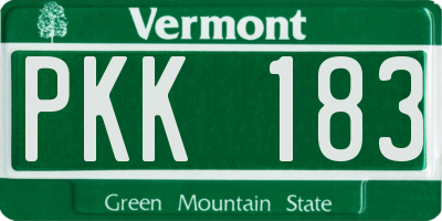 VT license plate PKK183