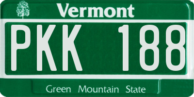 VT license plate PKK188