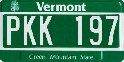 VT license plate PKK197