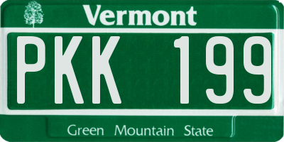 VT license plate PKK199