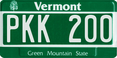 VT license plate PKK200