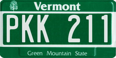 VT license plate PKK211