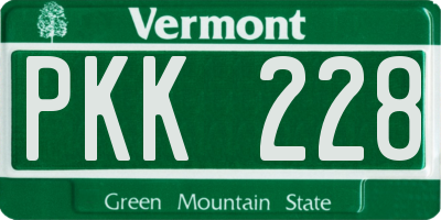 VT license plate PKK228