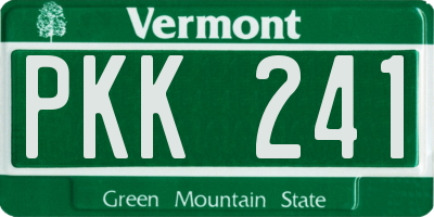 VT license plate PKK241
