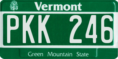 VT license plate PKK246