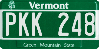 VT license plate PKK248