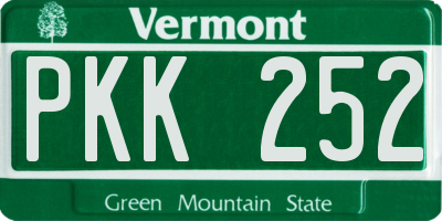 VT license plate PKK252
