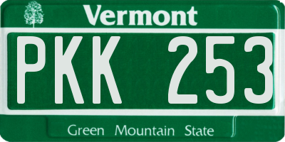 VT license plate PKK253