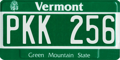 VT license plate PKK256