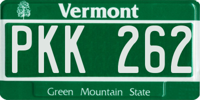 VT license plate PKK262