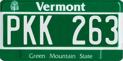 VT license plate PKK263