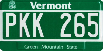VT license plate PKK265