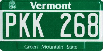 VT license plate PKK268