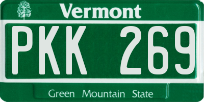VT license plate PKK269
