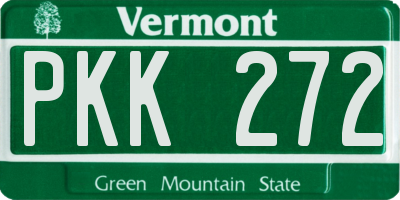 VT license plate PKK272
