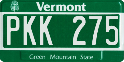VT license plate PKK275